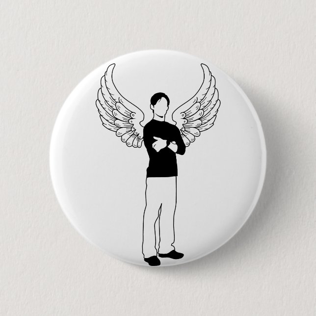 The Winged Borrower 2 Inch Round Button (Front)