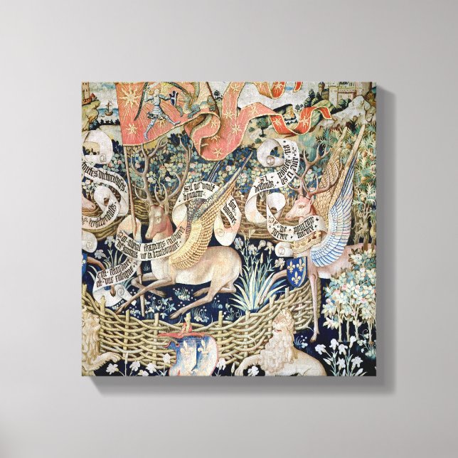 The Winged Deer (tapestry) Canvas Print (Front)