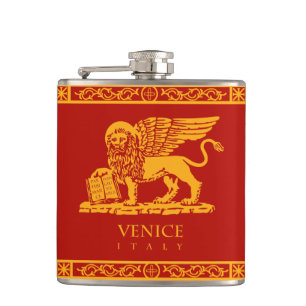 The Winged Lion of Venice, Italy Hip Flask