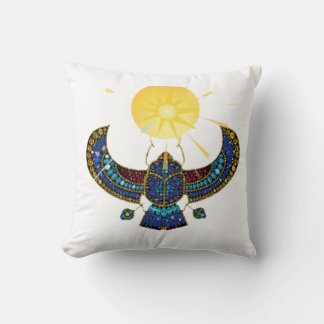 The Winged Scarab of Ancient Egypt Throw Pillow