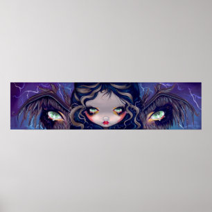 The Wings Have Eyes big eye lowbrow Art Print