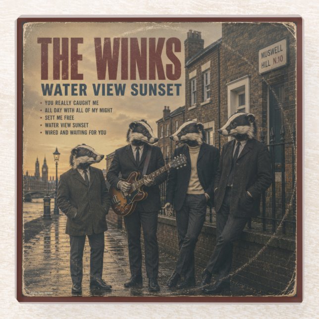 The Winks Album: a Parody Glass Coaster (Front)