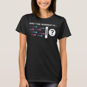 The Winner Is Cute Baby Gender Reveal Party Joke T-Shirt