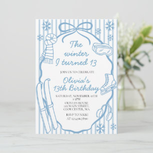 The Winter I Turned Thirteen 13th Birthday Invitation