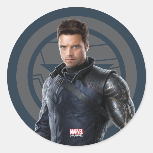 The Winter Soldier Character Art Classic Round Sticker (Front)