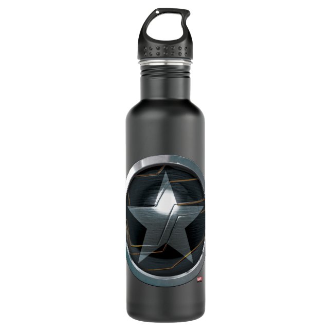 The Winter Soldier Icon Badge 710 Ml Water Bottle (Front)