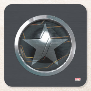The Winter Soldier Icon Badge Square Paper Coaster