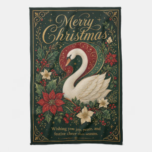 The Winter Swan’s Serenade Kitchen Towel