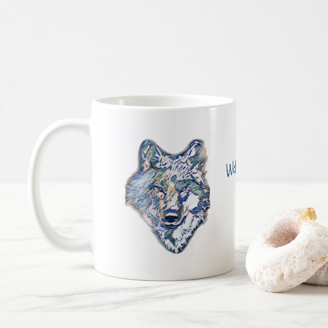 The Winter Wolf (personalized)  Coffee Mug (With Donut)
