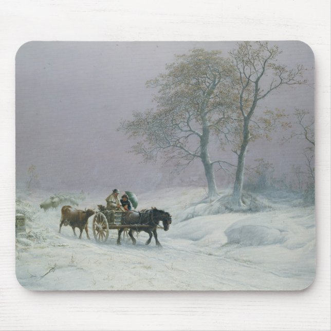 The wintry road to market mouse pad (Front)