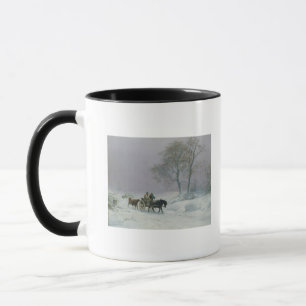 The wintry road to market mug