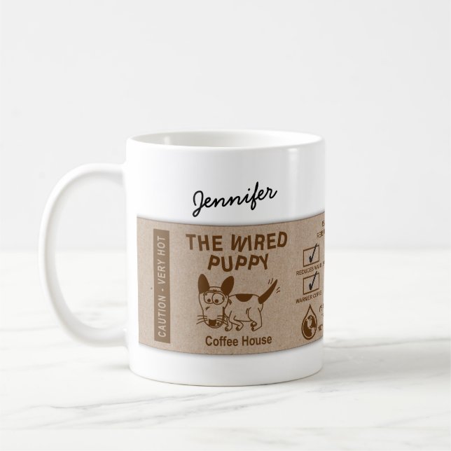 The Wired Puppy Environment Sleeve Personalized Coffee Mug (Left)