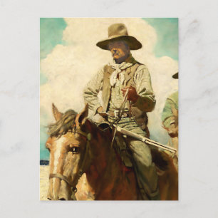 The Wiry Marshall Western Art by NC Wyeth Holiday Postcard