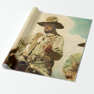 The Wiry Marshall Western Art by NC Wyeth Wrapping Paper
