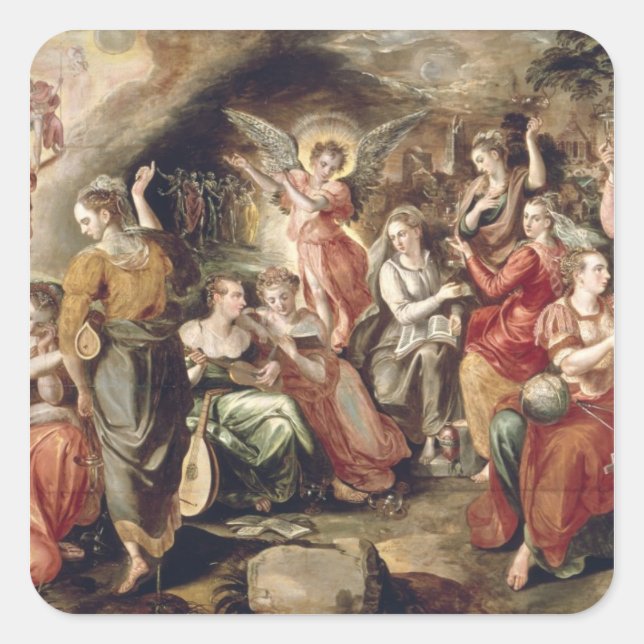 The Wise and the Foolish Virgins Square Sticker (Front)