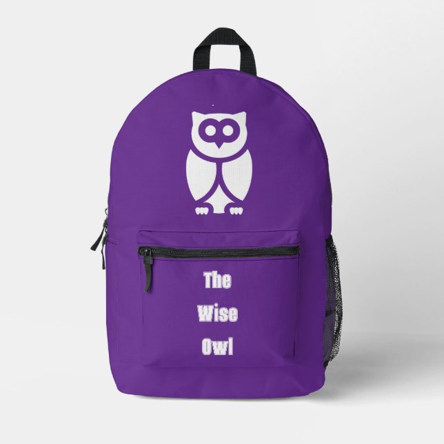 The Wise Owl Printed Backpack (Front)