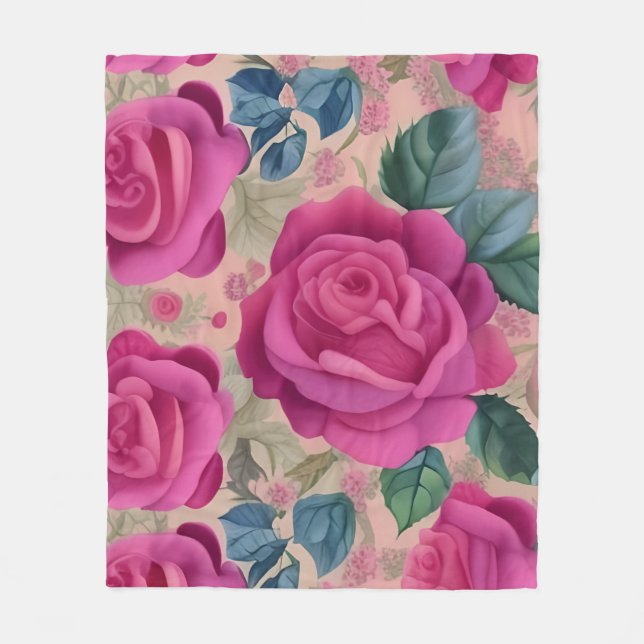 The Wisper Of Roses - Soft And Serene Fleece Blanket (Front)
