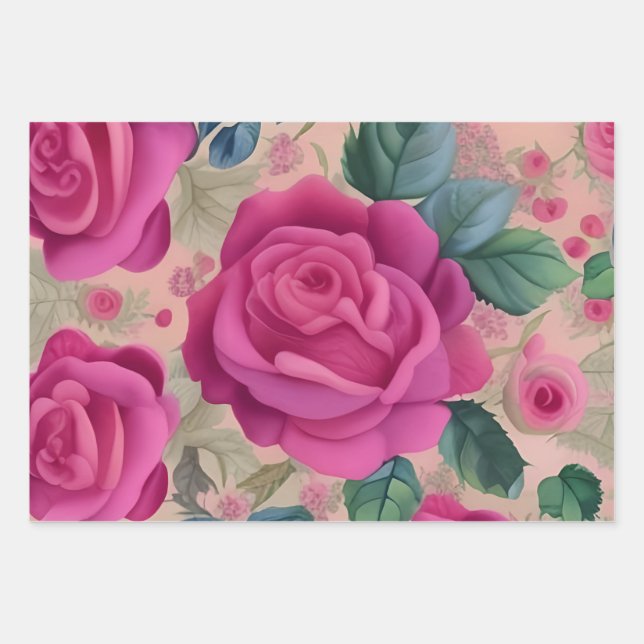 The Wisper Of Roses - Soft And Serene Wrapping Paper Sheet (Front)