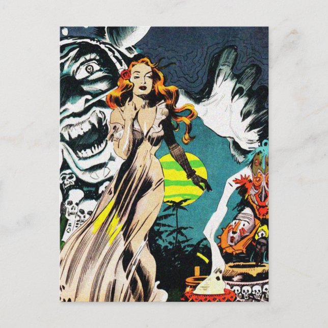 The Witch Doctors Spell - Vintage Comic Postcard (Front)