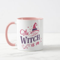 The Witch Is In Pink & Purple Witch Hat Halloween