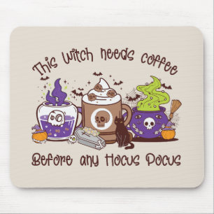 The Witch Needs Coffee - Coffee Lover Mouse Pad