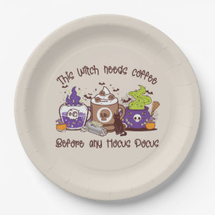 The Witch Needs Coffee - Coffee Lover Paper Plate