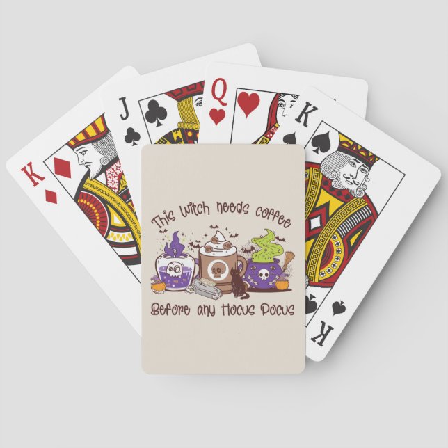 The Witch Needs Coffee - Coffee Lover Playing Cards (Back)