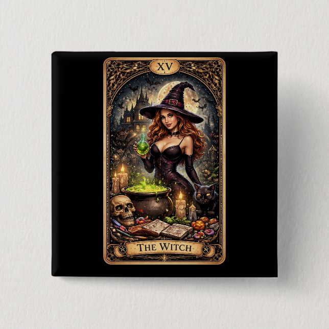 The Witch’s Brew 2 Inch Square Button (Front)