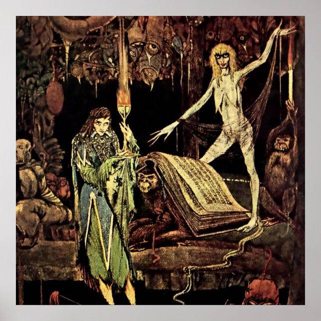 “The Witch’s Kitchen” by Harry Clarke Poster (Front)