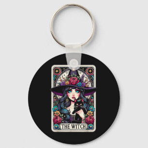 The Witch Tarot Card Halloween Gothic Witchy Vibes Keychain