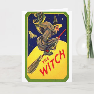 The Witch Vintage Halloween Card