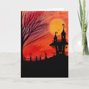 The Witches Cottage Halloween Card