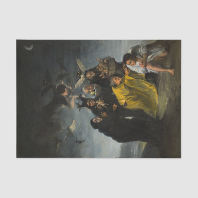 The Witches' Sabbath, Las Brujas by Francisco de G Tissue Paper (Front)
