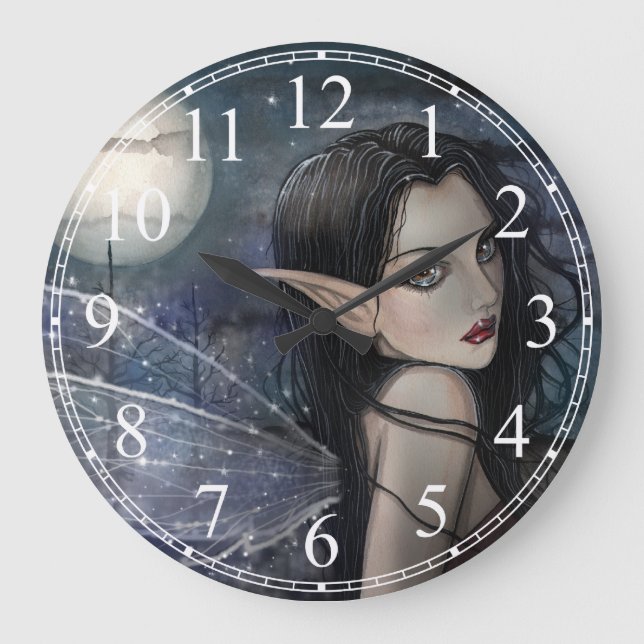 The Witching Hour Gothic Fairy Wall Clock (Front)