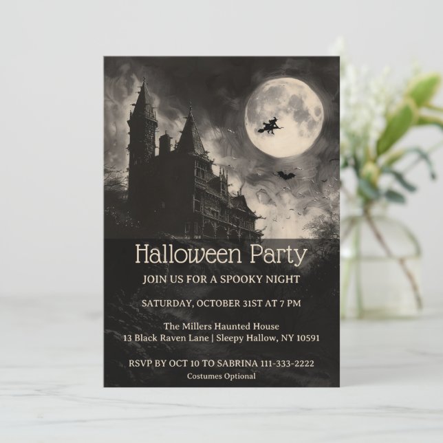 The Witching Hour Halloween Party Invitation (Standing Front)