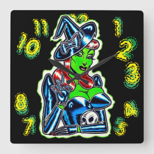 The Witching Hour Square Wall Clock
