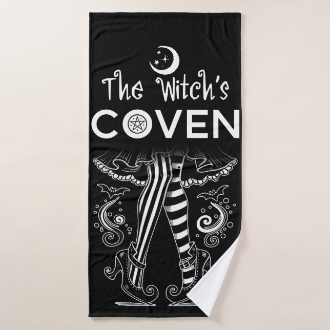 The Witch's Coven Witch Legs Halloween Bath Towel Set (Bath Towel)