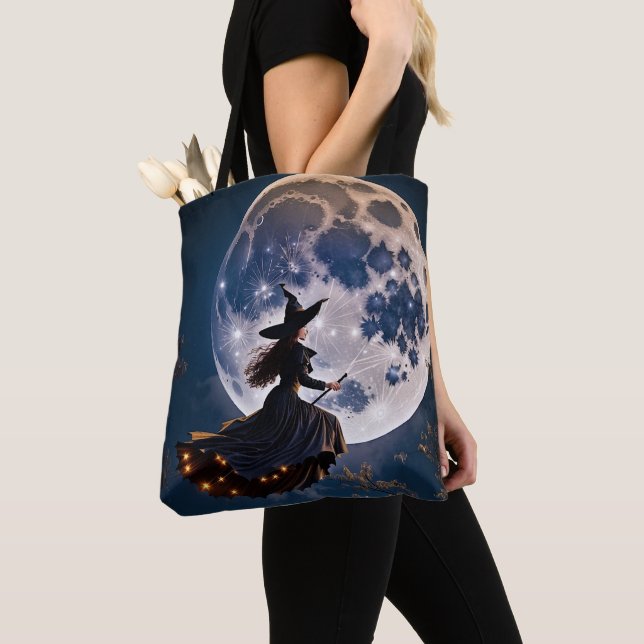 The Witch's Flight Full Print Tote Bag (Close Up)