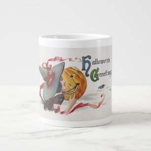 The Witch's Kiss: a Jack o Lantern on Halloween Large Coffee Mug