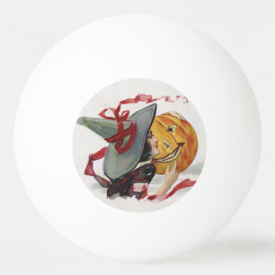 The Witch's Kiss: a Jack o Lantern on Halloween Ping Pong Ball