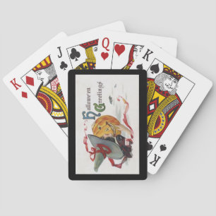 The Witch's Kiss: a Jack o Lantern on Halloween Playing Cards