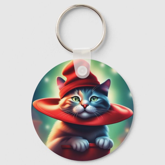 the wizard cat keychain (Front)