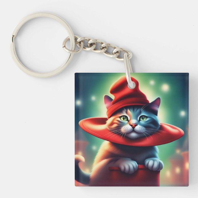 the wizard cat keychain (Front)
