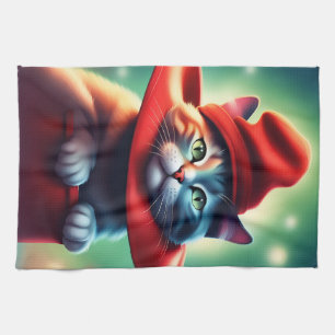 the wizard cat kitchen towel