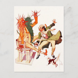 The Wizard in Oz cuts the Sorcerer in two! Postcard