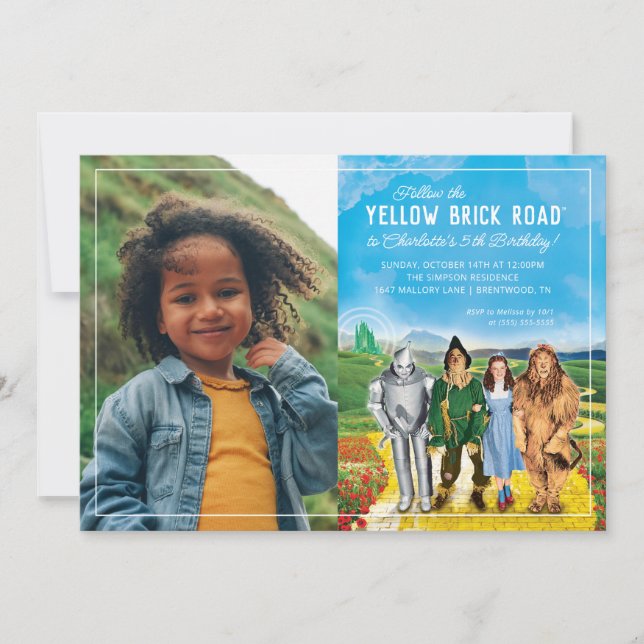 The Wizard of Oz Birthday - Photo Invitation (Front)