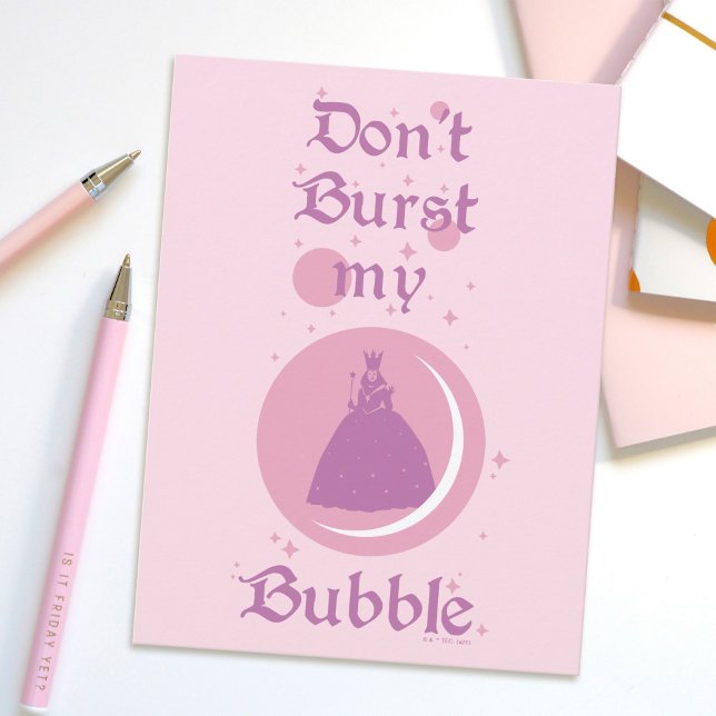 The Wizard Of Oz™ | Don't Burst My Bubble Postcard (Postcard simulated on table)