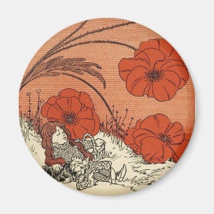 The Wizard of Oz Dorothy and Toto in the Poppies Magnet