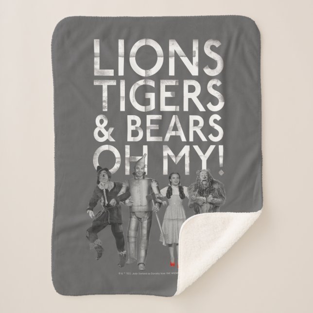 The Wizard Of Oz™ | Lions Tigers & Bears Oh My! Sherpa Blanket (Front)