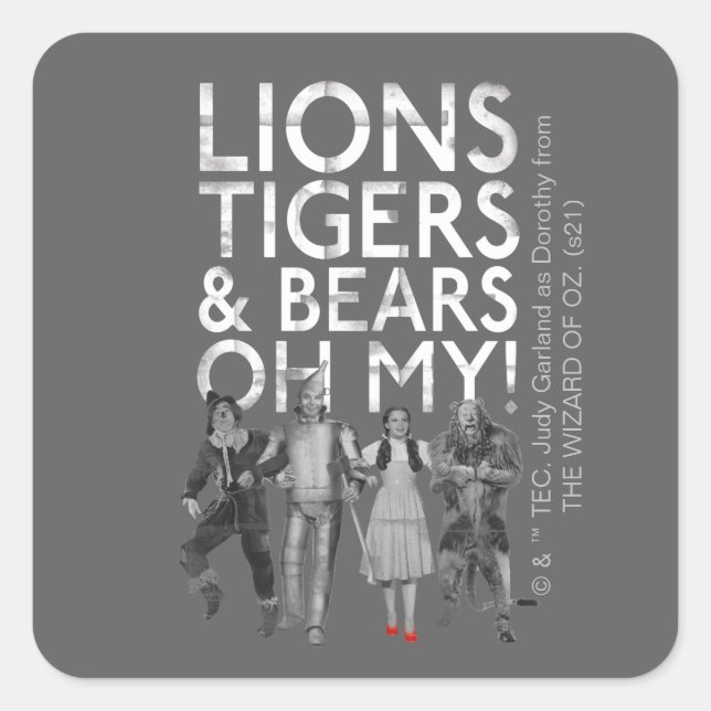 The Wizard Of Oz™ | Lions Tigers & Bears Oh My! Square Sticker (Front)